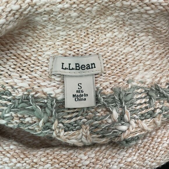 LL Bean Cotton Ragg Nordic Fair Isle Funnel Neck Pullover Knit Sweater Small - Picture 6 of 7